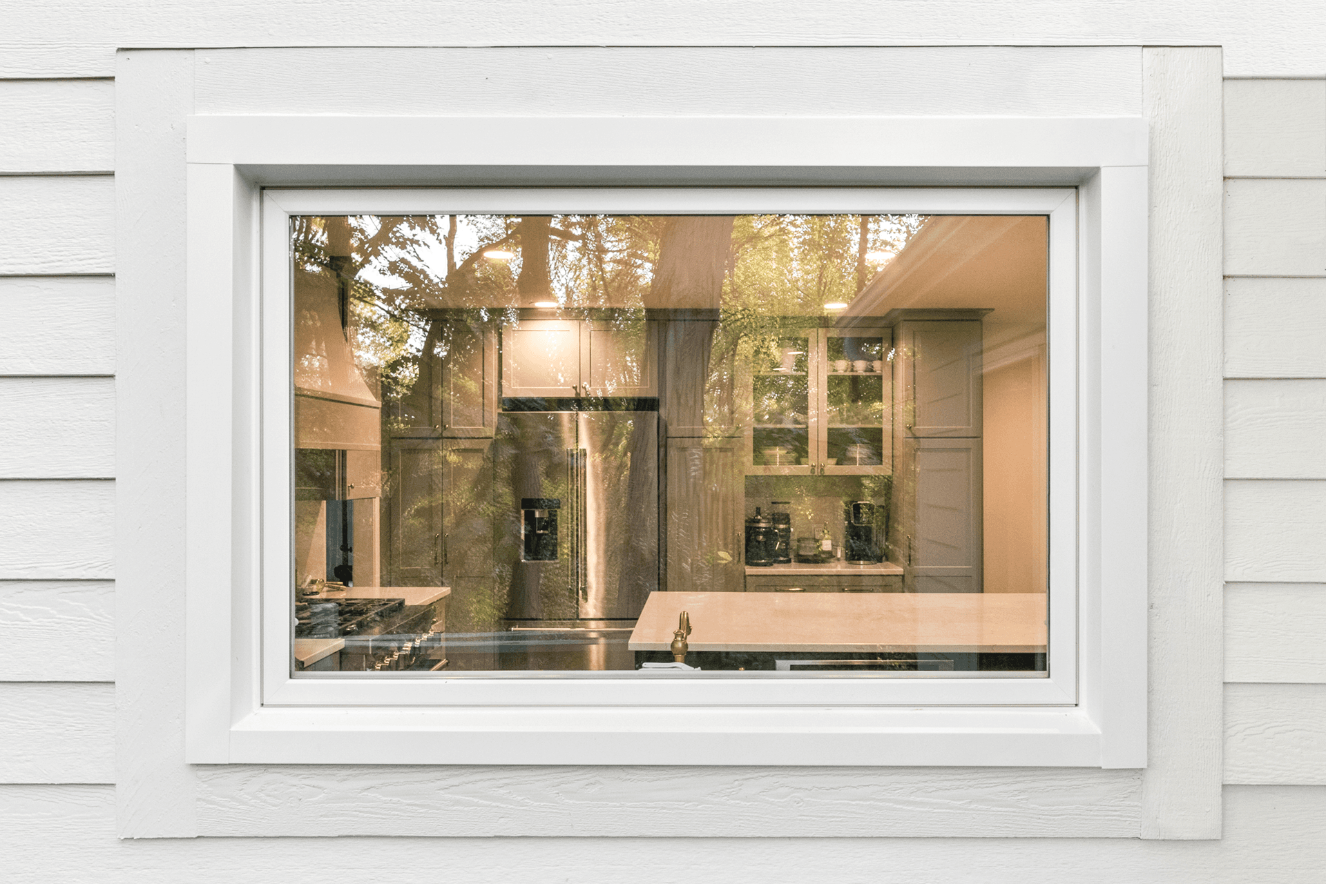 Bright, clean new energy-efficient awning window after replacement